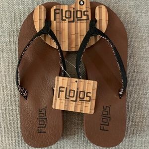AUTHENTIC*Flojos* Soft NWT in Brown/Blk/Cheetah, 8